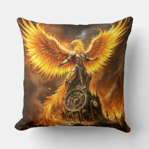 Cojín Decorativo Fantasy Cute Steampunk Flames Phoenix