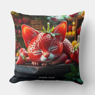 Cojín Decorativo Fantasy Cute Strawberry Lovely Kitten