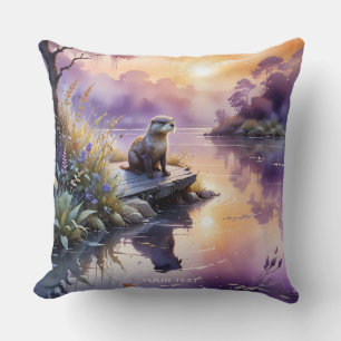 Cojín Decorativo Fantasy Cute Sunset Purple Lake