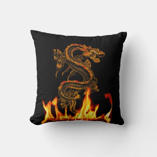 Cojín decorativo Fantasy Fire Dragon (Anverso)