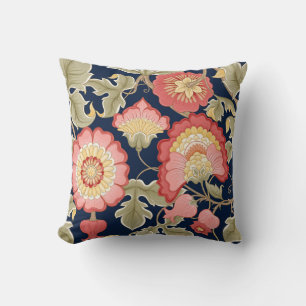 Cojín Decorativo Fantasy flowers in retro,  vintage,  jacobean embr