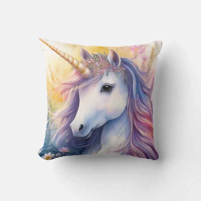 Cojín decorativo Fantasy Unicorn (Anverso)