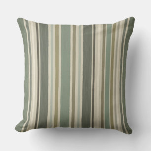 Cojín Decorativo Farmhouse Verde Suave Mostaza Gris Marrón Raya
