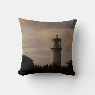 Cojín Decorativo Faro de Kilauea en Dusk. Foto de un
