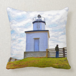 Cojín Decorativo Faro de Punto de Ganado Faro Isla San Juan Pillow