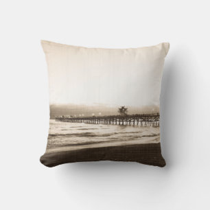 Cojín Decorativo Faro de San Clemente vintage foto California océan