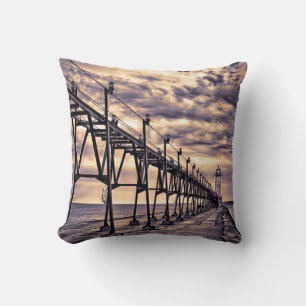 Cojín Decorativo Faro y muelle Grand Haven