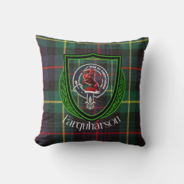 Cojín Decorativo Farquharson Scottish Clan Tartan & Escudo