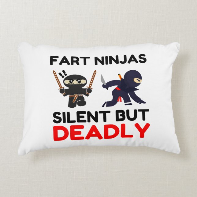 Cojín Decorativo Fart Ninjas en silencio pero mortal (Anverso)
