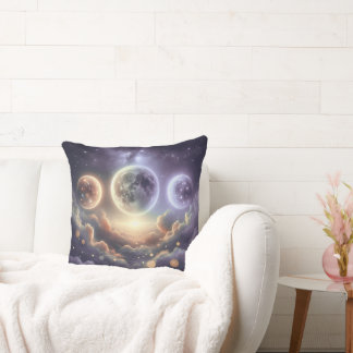 Cojín Decorativo Fases Lunares Sobre Nubes