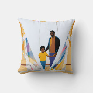 Cojín Decorativo Father and Child in Abstract Light