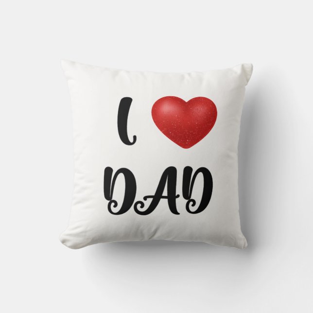 Cojín Decorativo Father's Day I Love Dad Heart Explosion Gift  (Anverso)