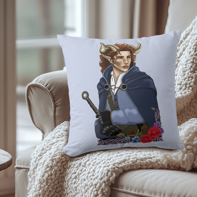 Cojín Decorativo Fauno Fae con Cuernos Fantasía  (Subido por el creador)