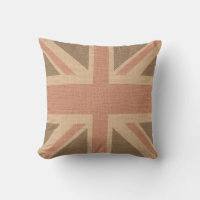 Faux Burlap Jute Linen Look UK Flag