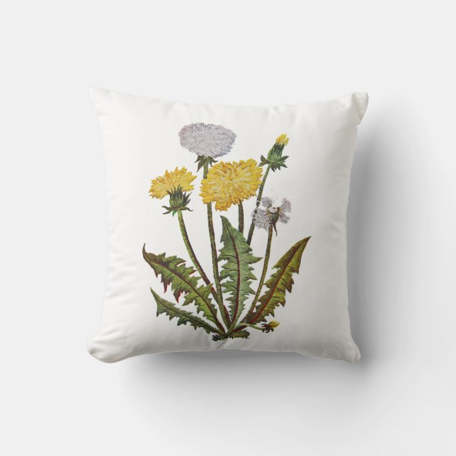 Cojín Decorativo Faux Embroidered Dandelions Pillow (Anverso)