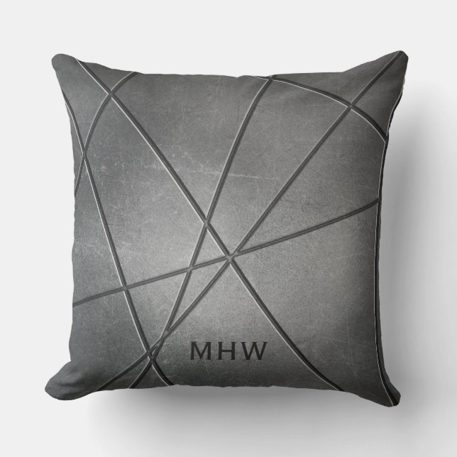 Cojín Decorativo Faux Metalizado Pattern personalizado monograma al (Anverso)