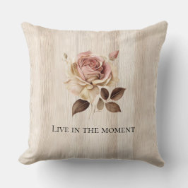 Cojín Decorativo Faux Rusam Cream Pink Rose Wood