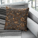 Cojín Decorativo Faux Tooled Brown Leather Western<br><div class="desc">Este diseño se puede personalizar eligiendo la opción Editar diseño. También puede transferir a otros artículos. Póngase en contacto conmigo en colorflowcreations@gmail.com o utilice la opción de chat en la parte superior de la página si desea tener este diseño en otro producto o necesita ayuda con este diseño. Ver más...</div>
