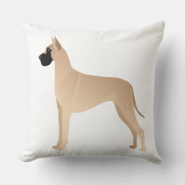 Cojín Decorativo Fawn Great Dane Perro Raza Ilustracion Silhouette