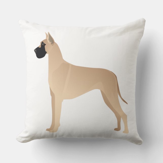 Cojín Decorativo Fawn Great Dane Perro Raza Ilustracion Silhouette (Anverso)