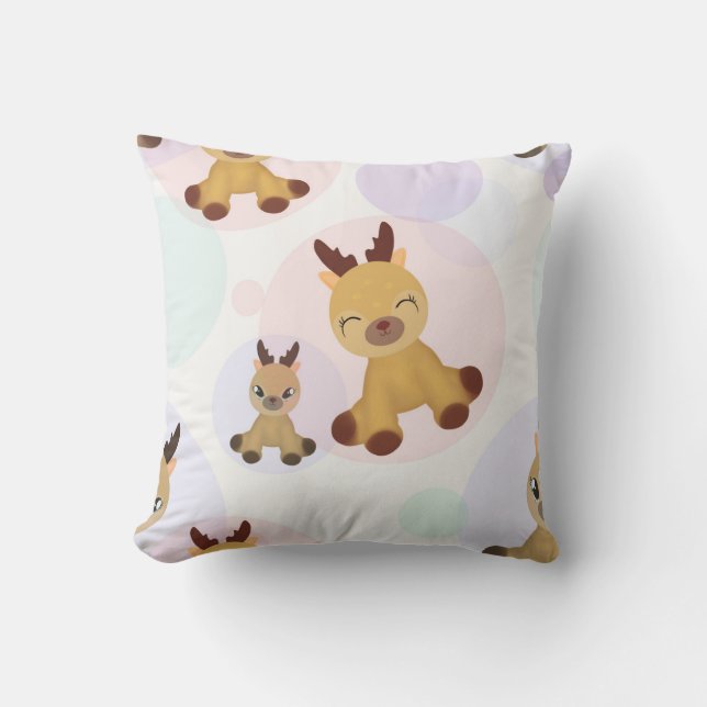 Cojín Decorativo Fawns Bambi. (Anverso)