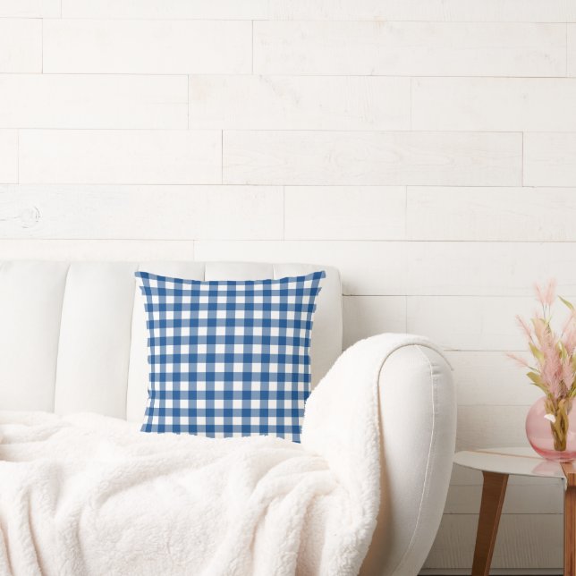 Cojín Decorativo Faye & Lauren Blue Gingham (Sofá)