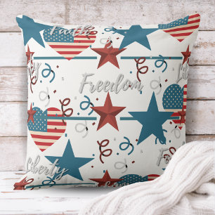 Cojín Decorativo Fe, libertad y retro patriótico
