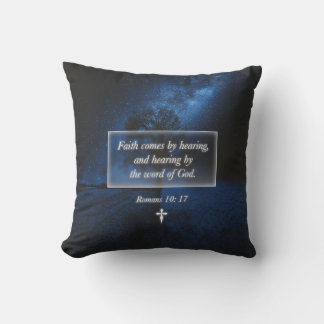 Cojín Decorativo Fe Por La Palabra De Dios Verso De La Biblia Crist