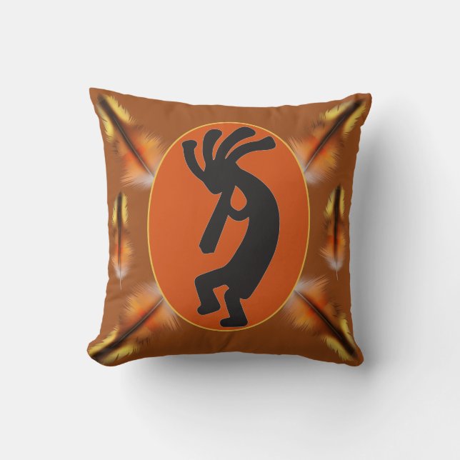 Cojín Decorativo Feáteres reversibles y Kokopelli (Anverso)