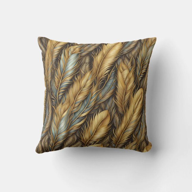 Cojín Decorativo Feathers Golden Silver Art (Reverso)