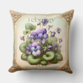 Cojín Decorativo February Violet Birth Flower Symbolism Botanical