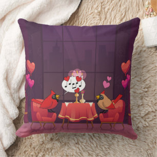 Cojín Decorativo Fecha de cena de las aves cardinales del norte