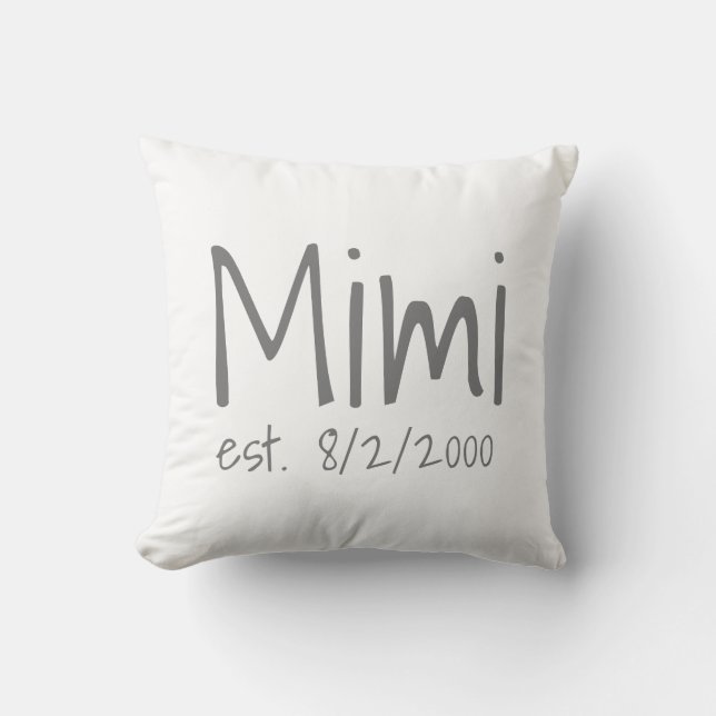 Cojín Decorativo Fecha establecida por Mimi (Anverso)