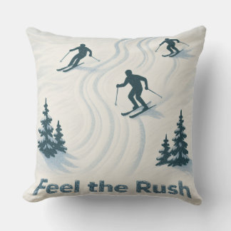 Cojín Decorativo Feel the Rush Ski Throw Pillow Gift for Ski Lovers