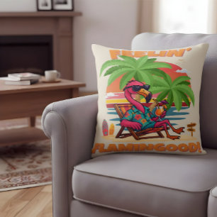 Cojín Decorativo Feelin Flamingood Funny Flamingo Summer Design