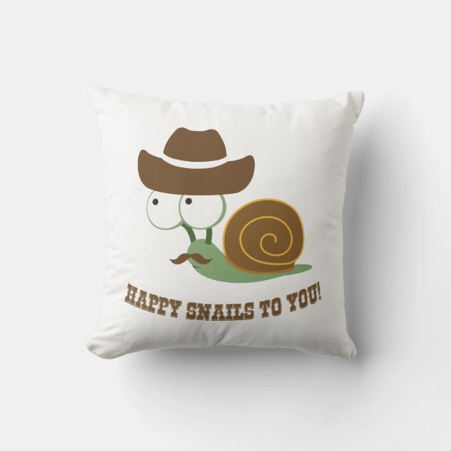 Cojín Decorativo ¡Felices Caracoles! (Anverso)