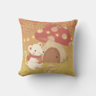 Cojín Decorativo Felices días de otoño con el ratón