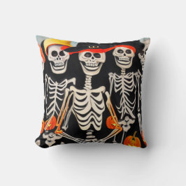 Cojín Decorativo Felices esqueletos de Halloween