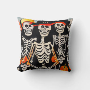 Cojín Decorativo Felices esqueletos de Halloween
