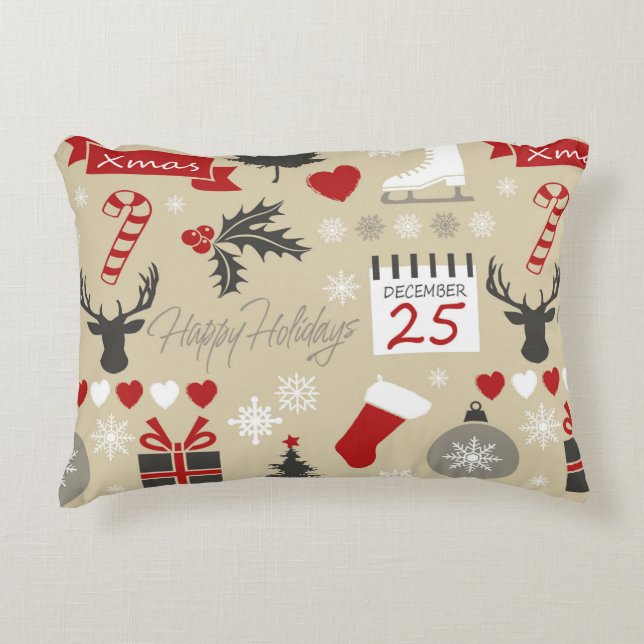 Cojín Decorativo Felices Fiestas (Anverso)