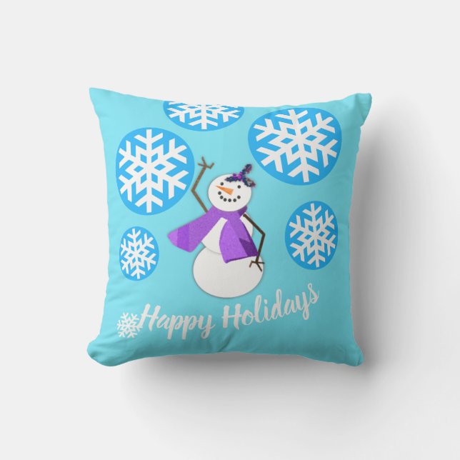 Cojín Decorativo Felices fiestas | Amigos de invierno3 | (Anverso)