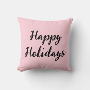 Cojín Decorativo Felices fiestas de Navidad en estilo simple pastel