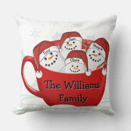 Cojín Decorativo Felices Fiestas Familia Marshmallow