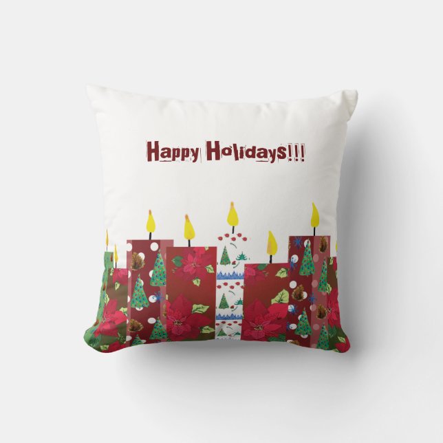 Cojín Decorativo Felices fiestas Navidades Luz (Anverso)