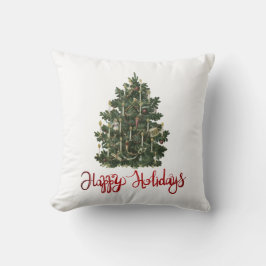 Cojín Decorativo Felices Fiestas,Pino Vintage