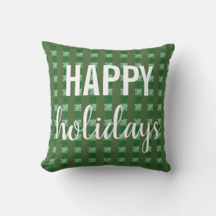 Cojín Decorativo Felices Fiestas Verde Holly Cuadros