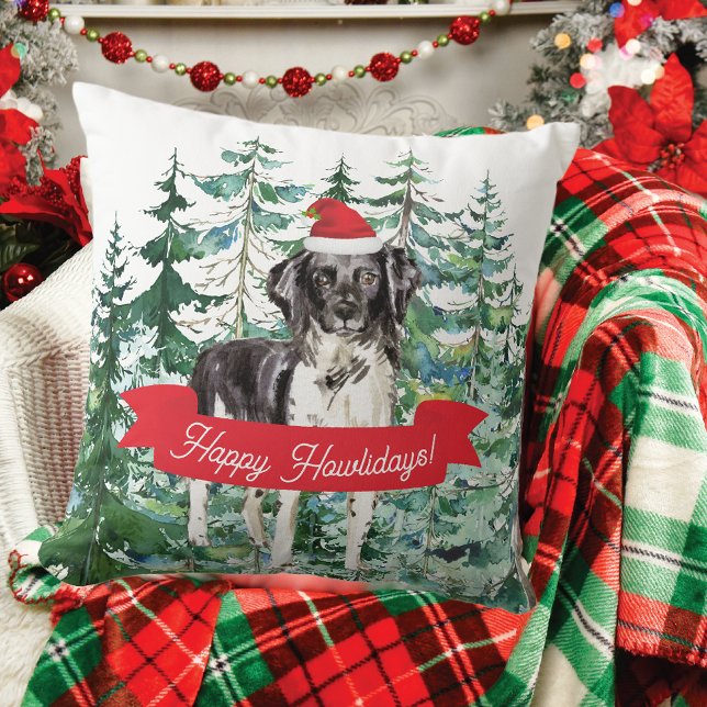 Cojín Decorativo Felices Howlidays Stabyhoun Dog (Subido por el creador)