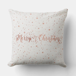 Cojín Decorativo Felices Navidad de Kraft de los gris plateados