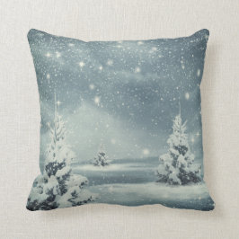 Cojín Decorativo Felices Navidad de la bola azul y blanca de la