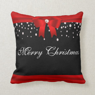 Cojín Decorativo Felices Navidad rojas y negras